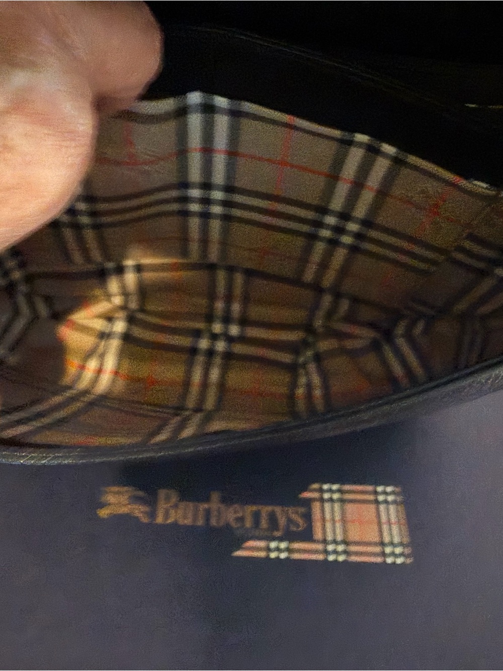 Vintage Burberry London Black Leather Crossbody Bag Nova Check w/ Box Dust Bag - Picture 7 of 15